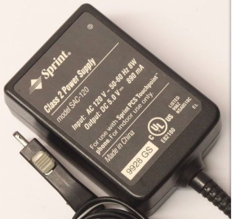 NEW Sprint SAC-120 for Touchpoint TP100 TP120 AC Power Adapter DC 5.0V 890mA Charger - Click Image to Close